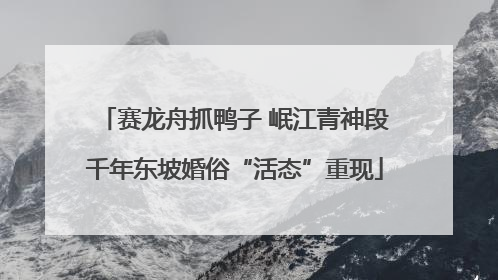 赛龙舟抓鸭子 岷江青神段千年东坡婚俗“活态”重现