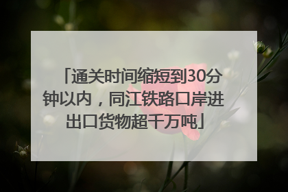 通关时间缩短到30分钟以内，同江铁路口岸进出口货物超千万吨