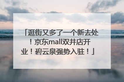 逛街又多了一个新去处！京东mall双井店开业！碧云泉强势入驻！