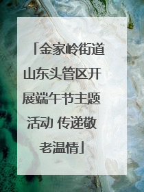 金家岭街道山东头管区开展端午节主题活动 传递敬老温情