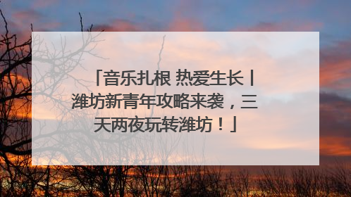 音乐扎根 热爱生长丨潍坊新青年攻略来袭，三天两夜玩转潍坊！