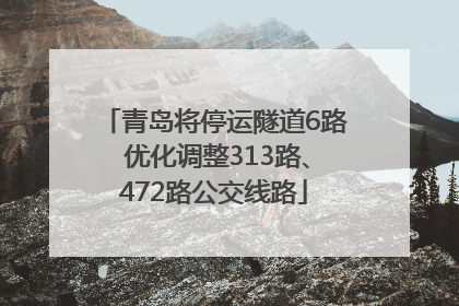 青岛将停运隧道6路 优化调整313路、472路公交线路