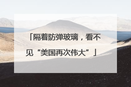 隔着防弹玻璃，看不见“美国再次伟大”