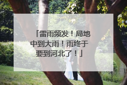 雷雨频发！局地中到大雨！雨终于要到河北了！