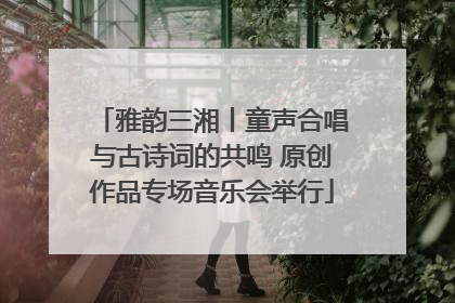 雅韵三湘丨童声合唱与古诗词的共鸣 原创作品专场音乐会举行