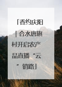 香约庆阳｜合水唐旗村开启农产品直播“云”销路