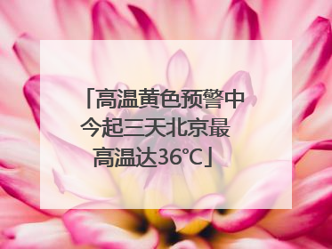 高温黄色预警中 今起三天北京最高温达36℃