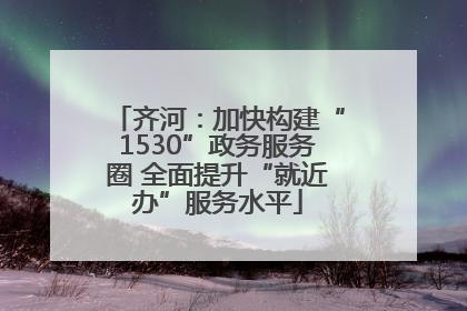 齐河：加快构建“1530”政务服务圈 全面提升“就近办”服务水平