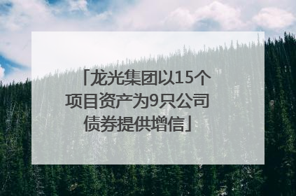 龙光集团以15个项目资产为9只公司债券提供增信