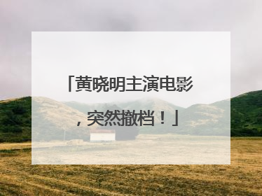 黄晓明主演电影，突然撤档！