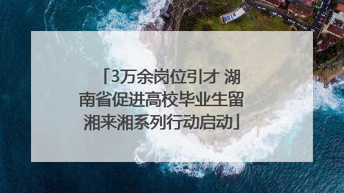 3万余岗位引才 湖南省促进高校毕业生留湘来湘系列行动启动