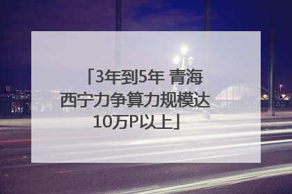 3年到5年 青海西宁力争算力规模达10万P以上