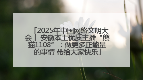 2025年中国网络文明大会丨 安徽本土优质主播“熊猫1108”：做更多正能量的事情 带给大家快乐