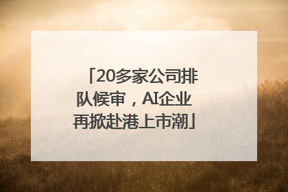 20多家公司排队候审，AI企业再掀赴港上市潮