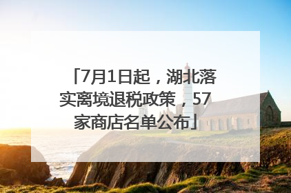 7月1日起，湖北落实离境退税政策，57家商店名单公布