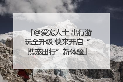 @爱宠人士 出行游玩全升级 快来开启“携宠出行”新体验